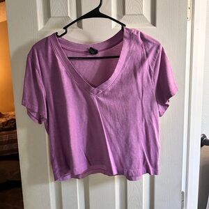 Purple shirt cropped